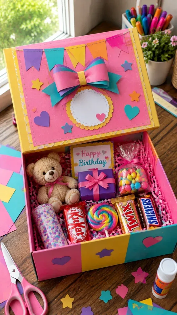 Candy-themed birthday gift box