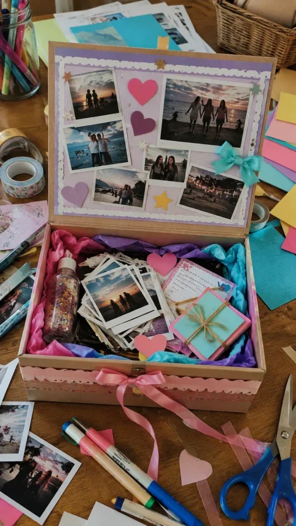 Birthday gift box filled with handwritten notes