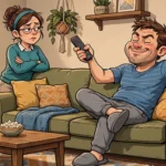 Funny illustration of a husband saying classic husband quotes and one-liners