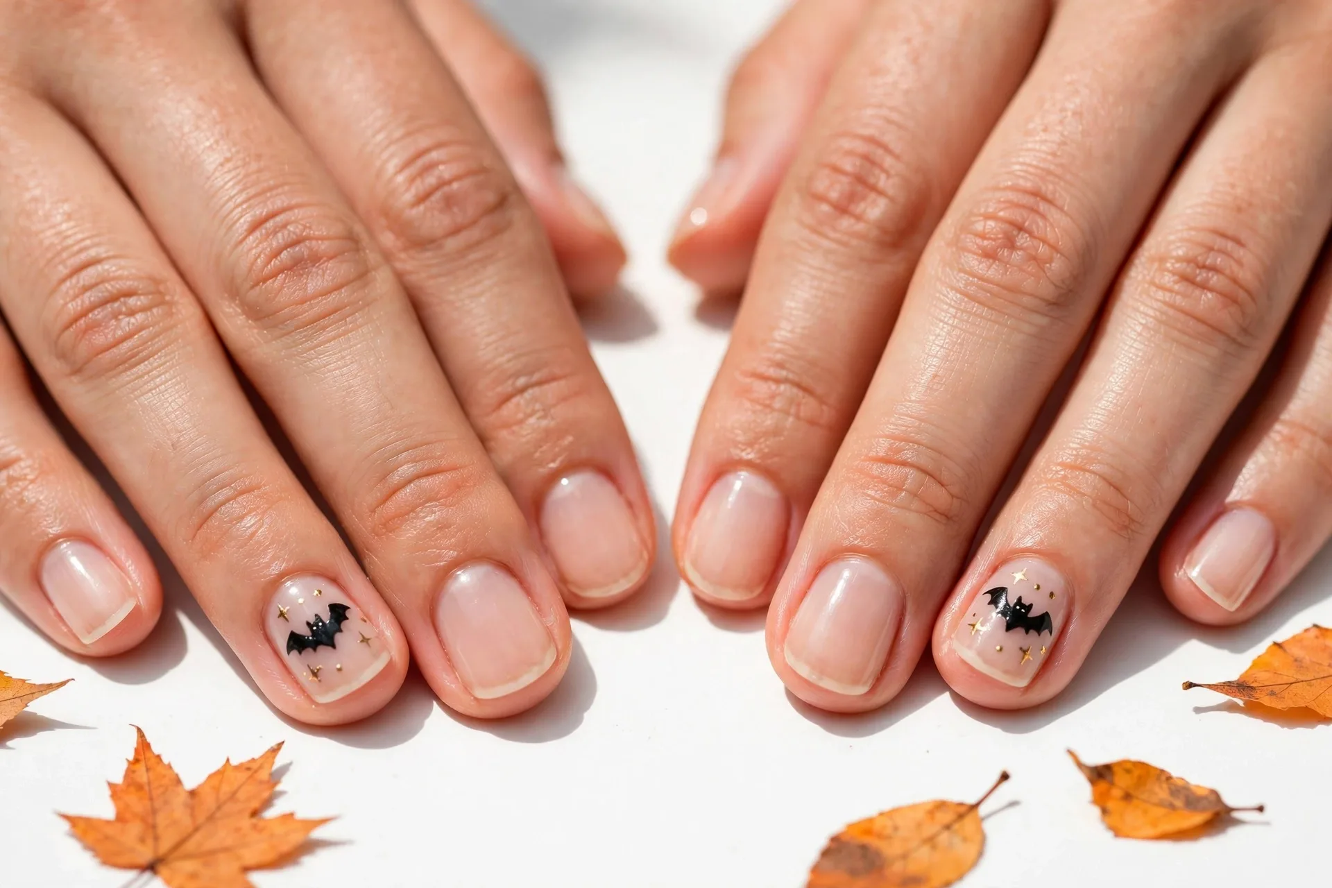 Bat Halloween nail art for beginners