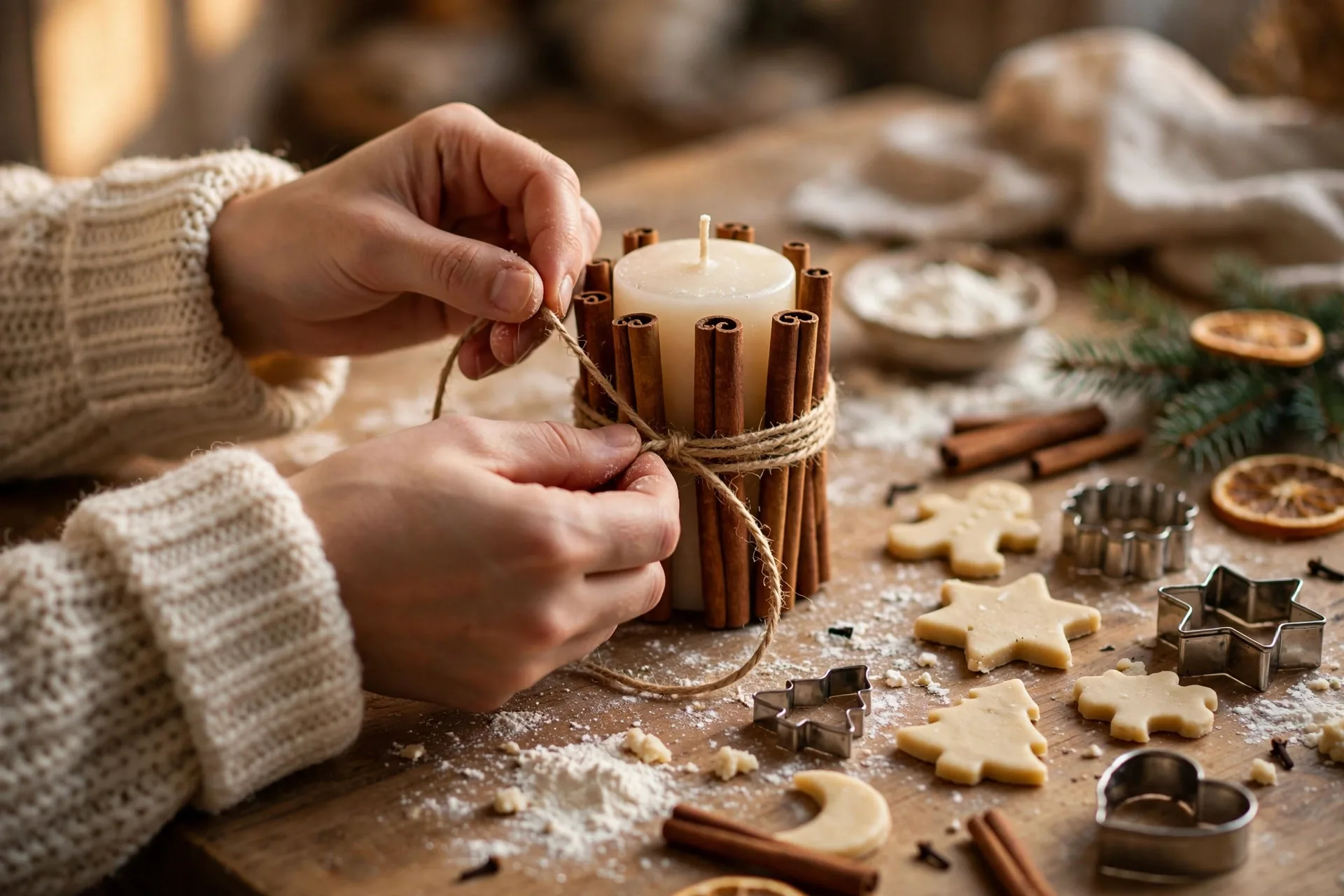 Handmade Christmas ornaments and dollar store crafts