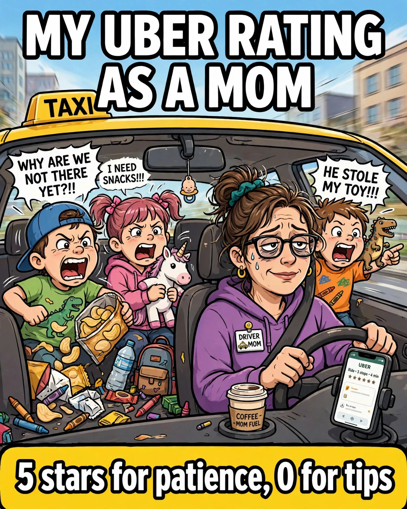 Mom as Uber driver meme