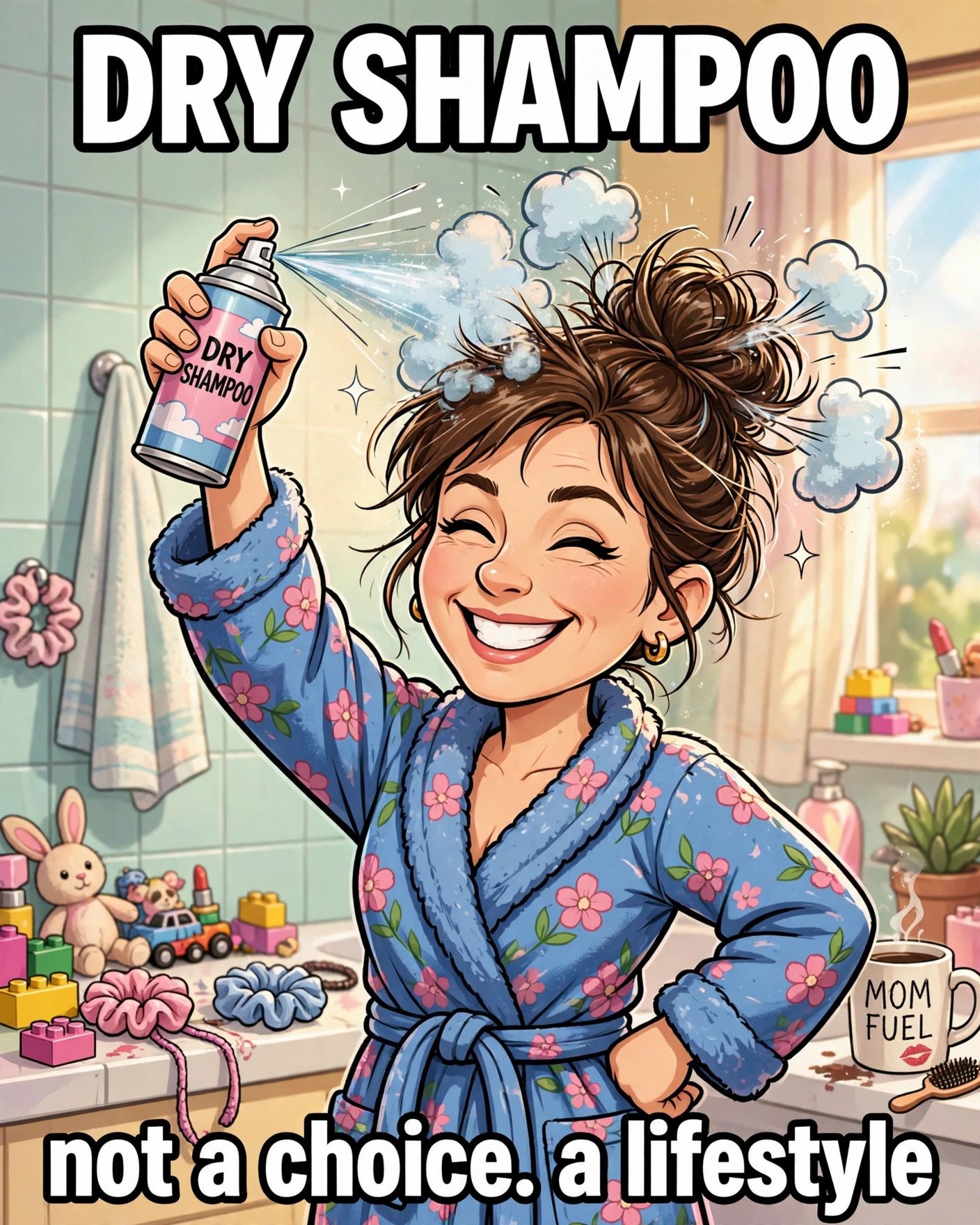 Dry shampoo mom meme