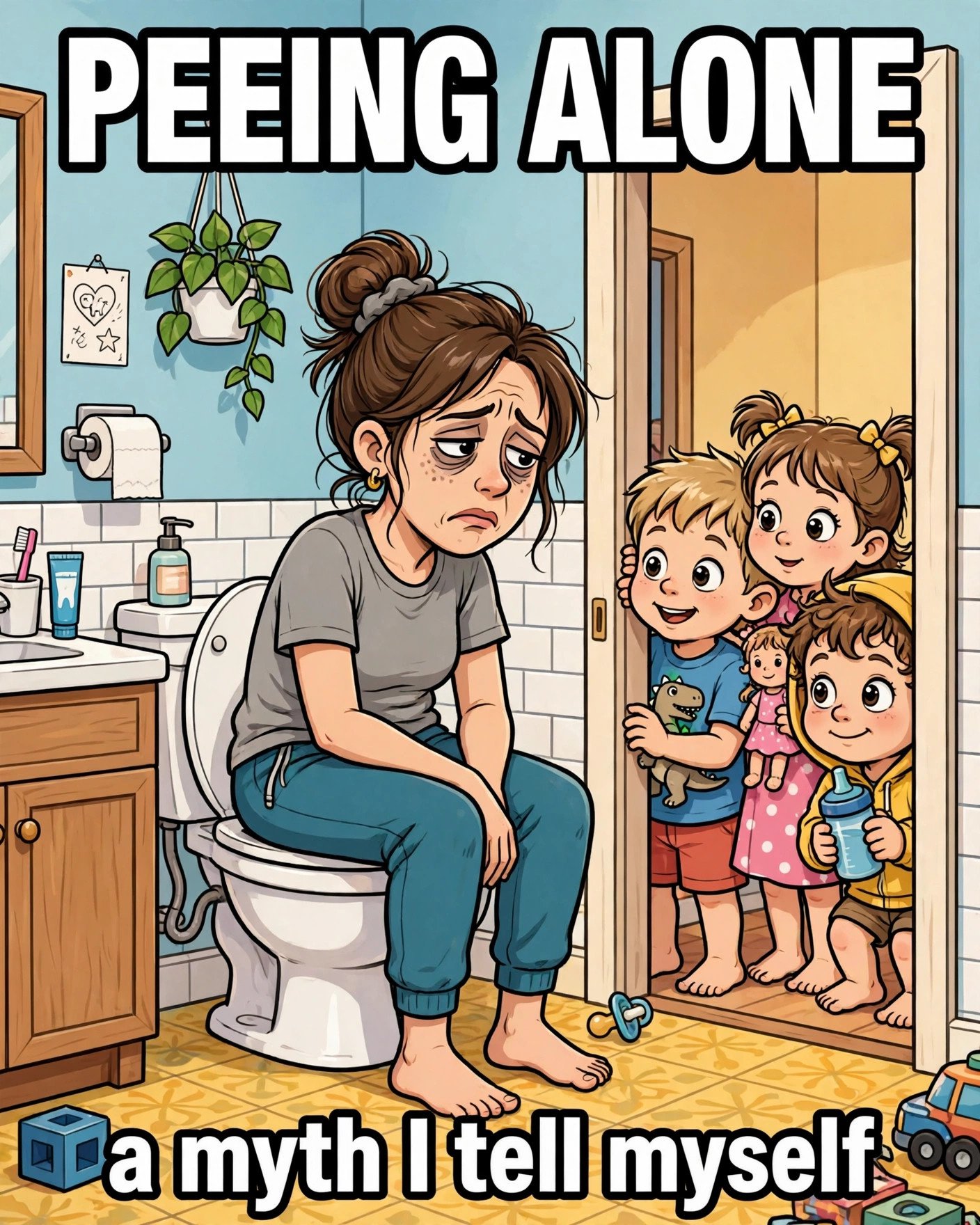 No bathroom privacy mom meme