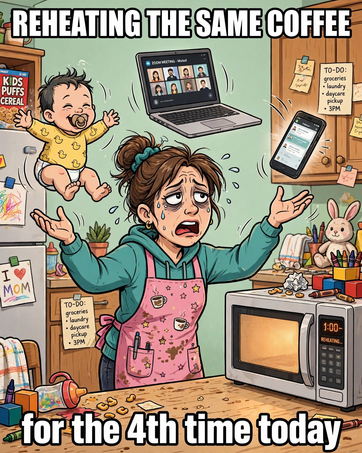 Funny work from home meme about typing loudly while muted