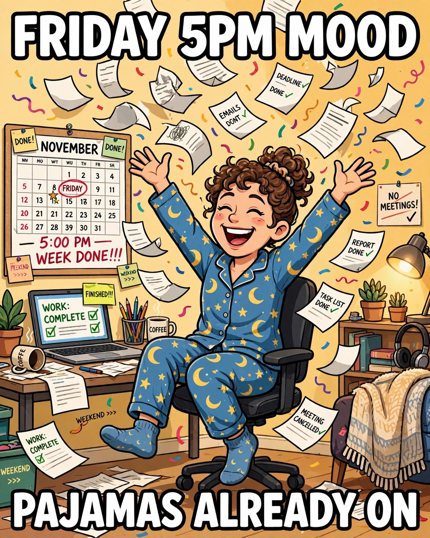 Funny work from home meme about weekend and work clothes merging