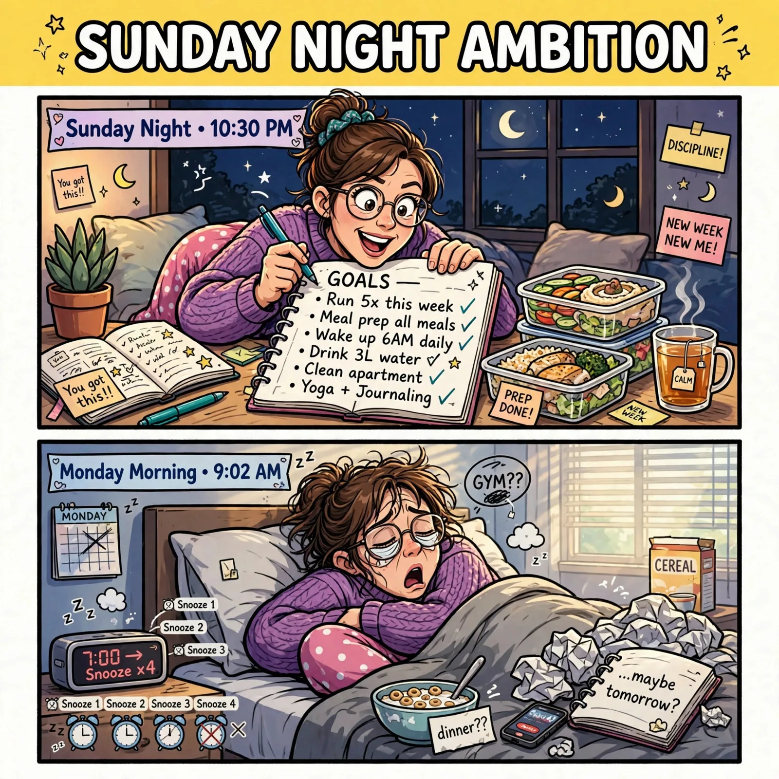 Sunday night planning Monday meme
