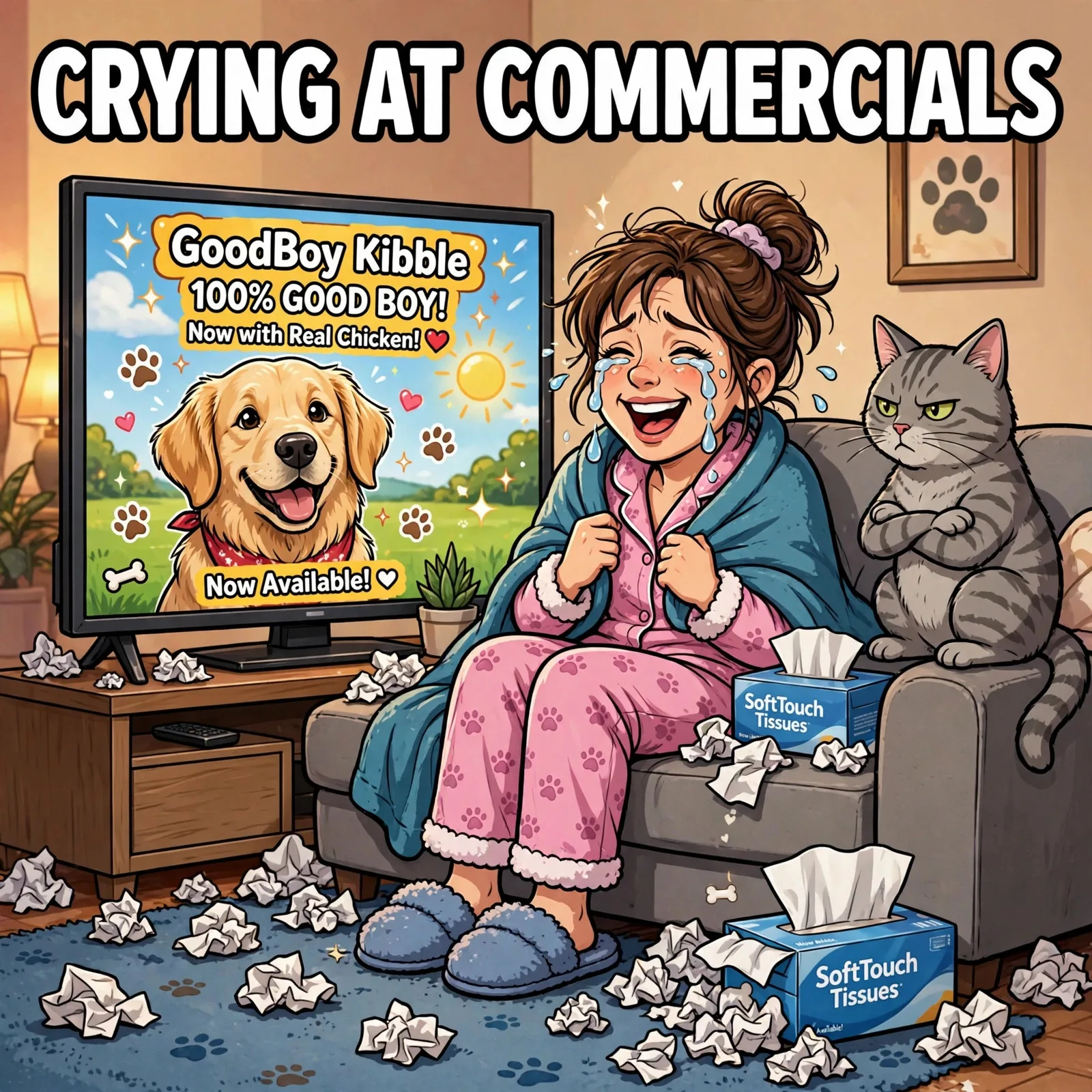 Crying at dog food commercial meme