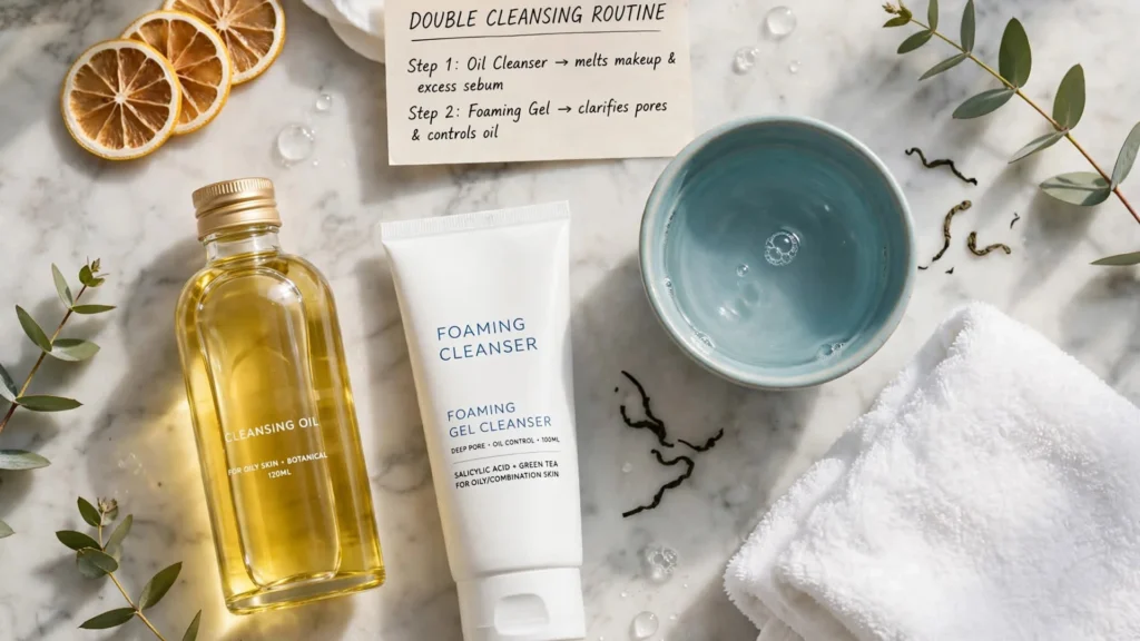 Double Cleansing Method for Oily Skin: The Exact 2-Step Routine That Stopped My Breakouts