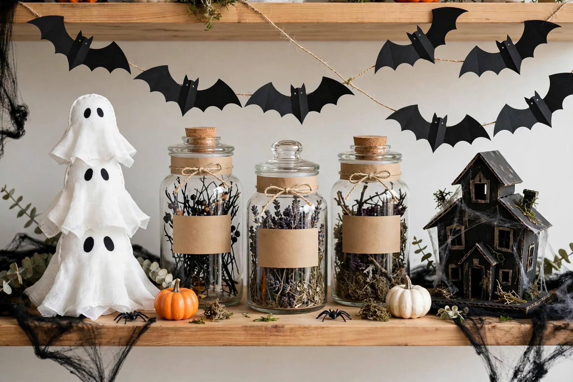 Dollar Store Halloween Crafts – finished budget Halloween decorations