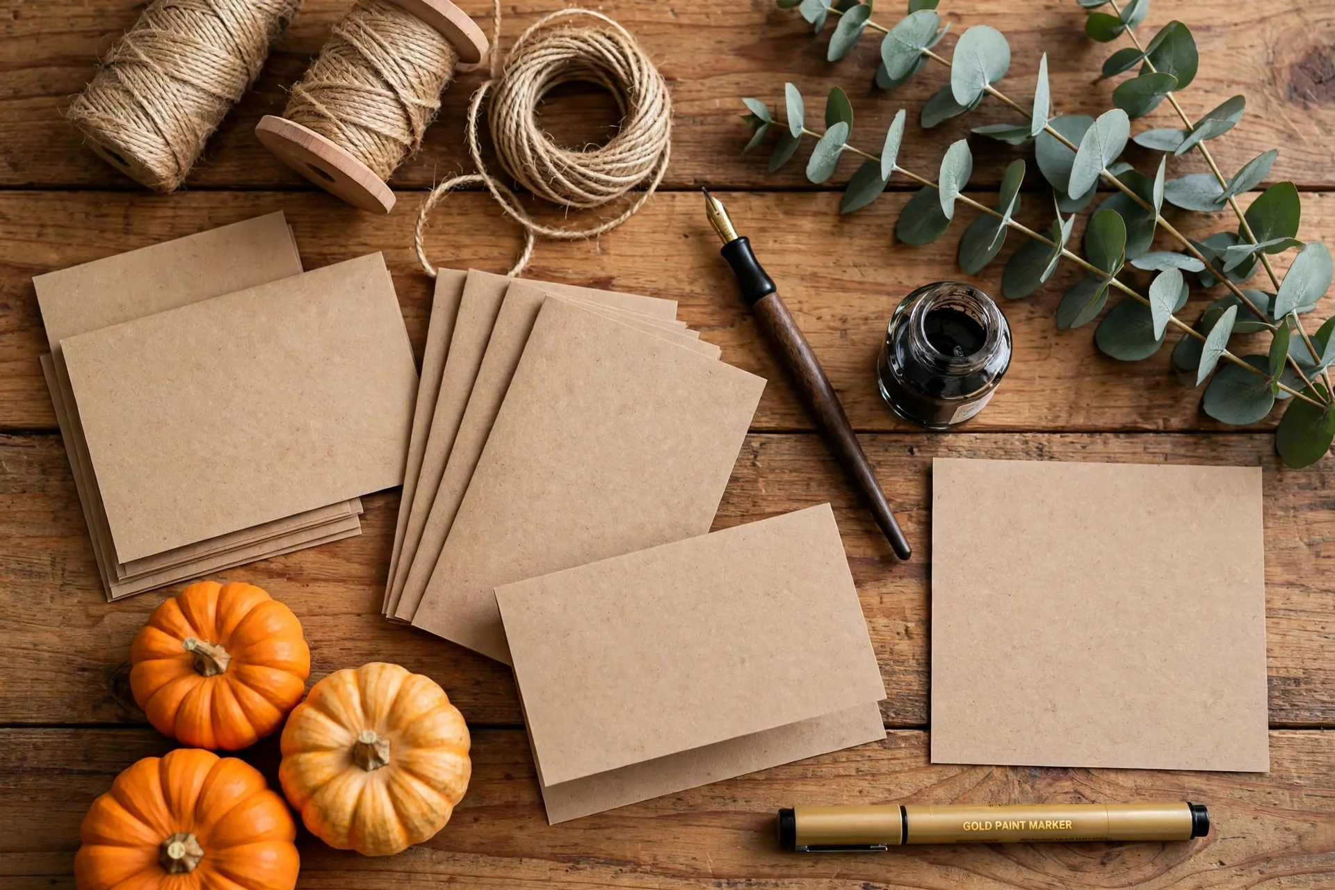 DIY Thanksgiving place card materials and table ideas