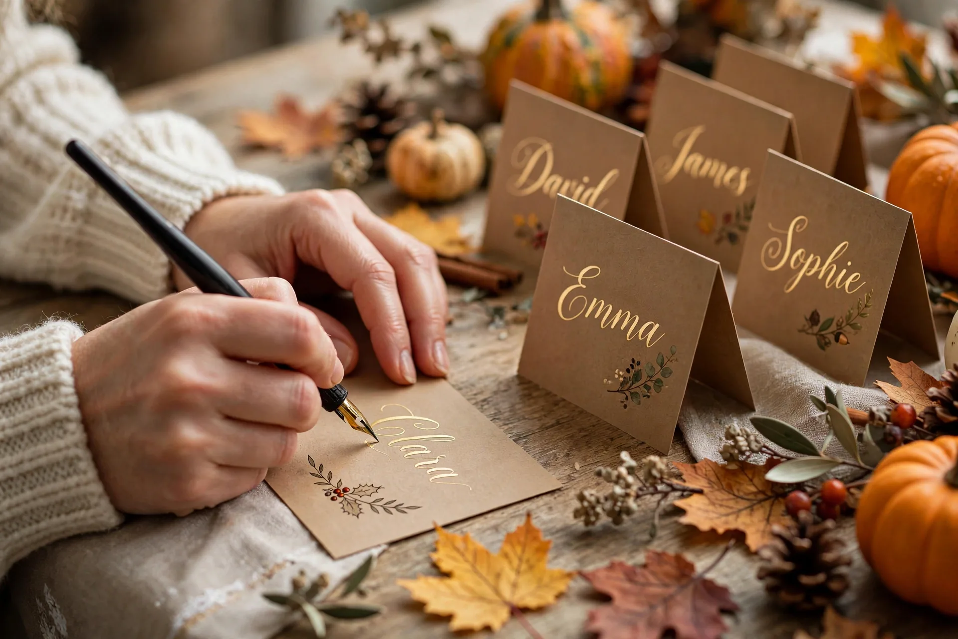 DIY Thanksgiving place cards - interactive thankful cards and more table ideas